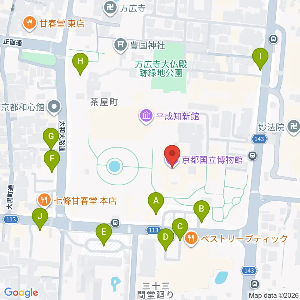 京都国立博物館 周辺の駐車場 コインパーキング一覧マップ