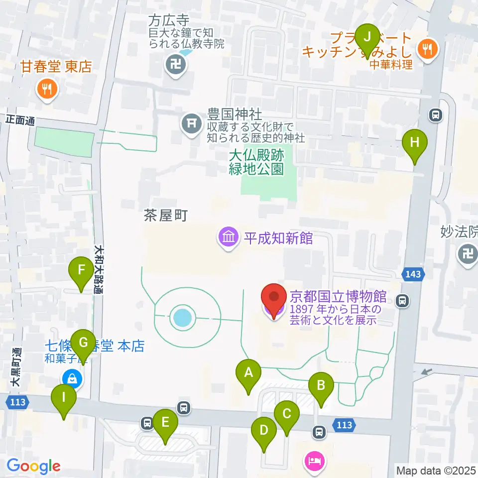 京都国立博物館周辺の駐車場・コインパーキング一覧地図
