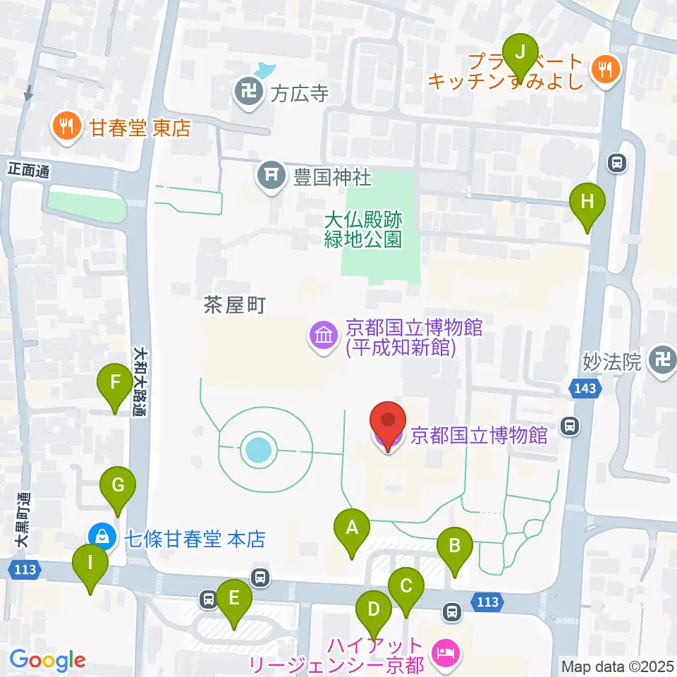 京都国立博物館周辺の駐車場・コインパーキング一覧地図