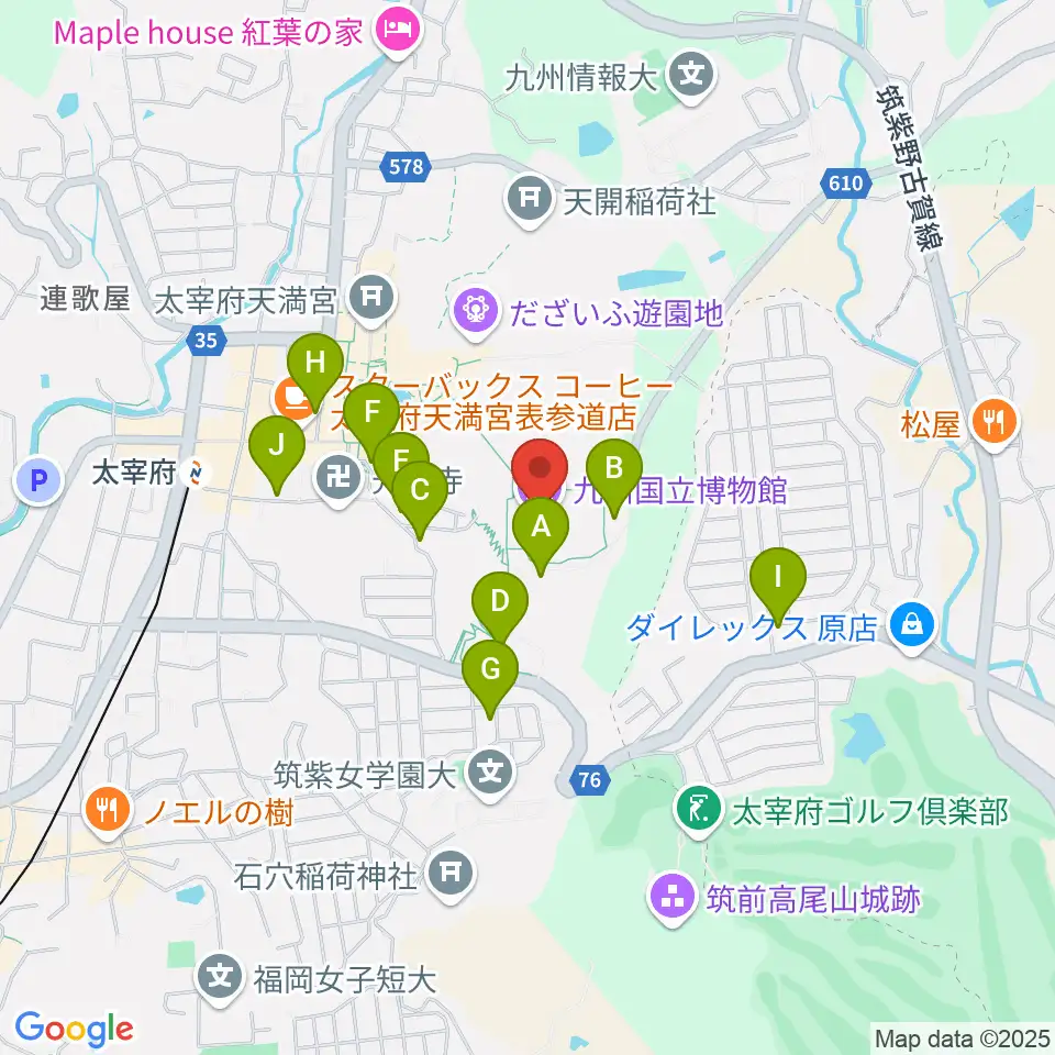 九州国立博物館周辺の駐車場・コインパーキング一覧地図