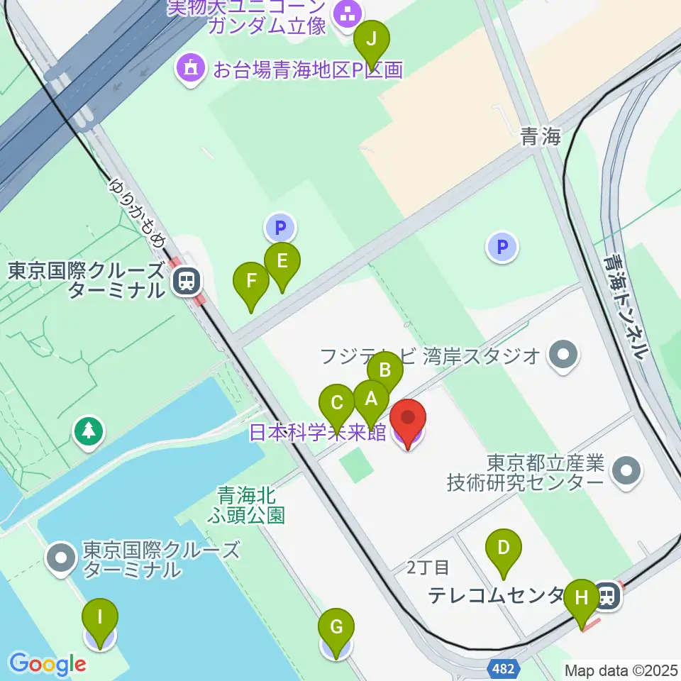 日本科学未来館周辺の駐車場・コインパーキング一覧地図