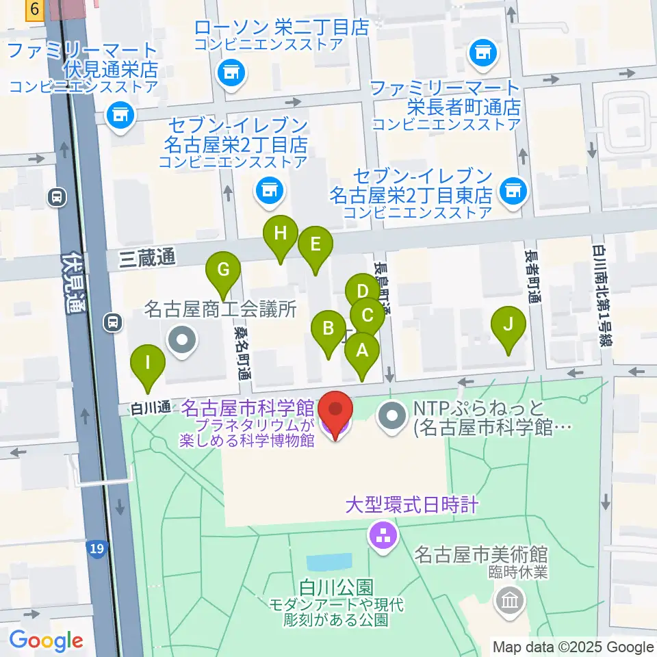 名古屋市科学館周辺の駐車場・コインパーキング一覧地図