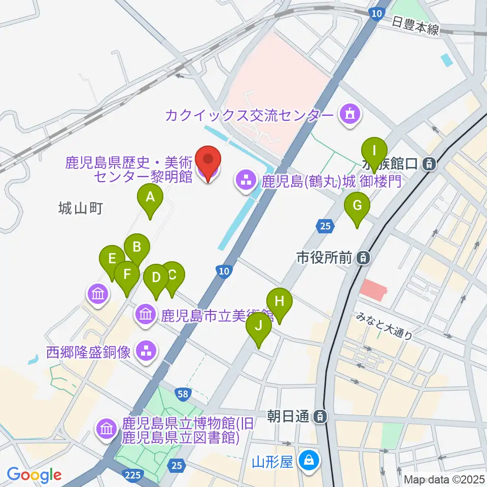 鹿児島県歴史・美術センター黎明館周辺の駐車場・コインパーキング一覧地図