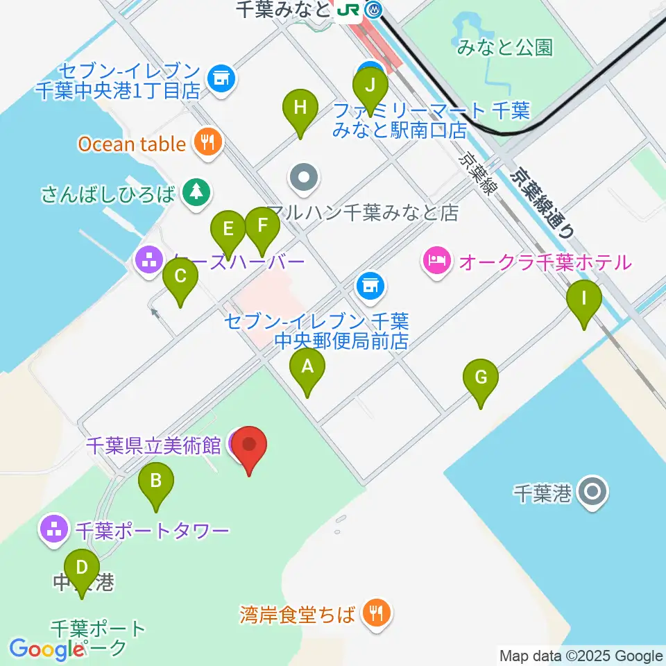 千葉県立美術館周辺の駐車場・コインパーキング一覧地図
