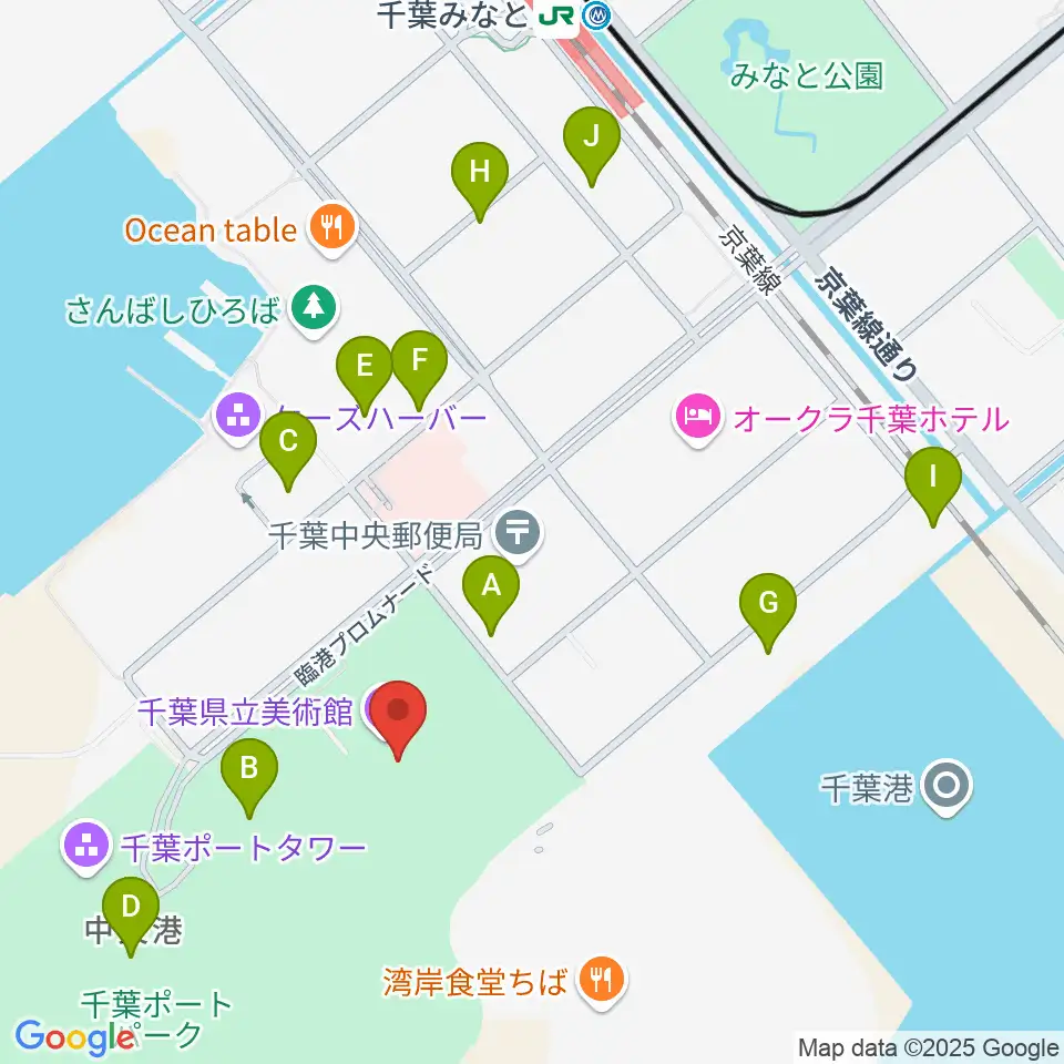 千葉県立美術館周辺の駐車場・コインパーキング一覧地図