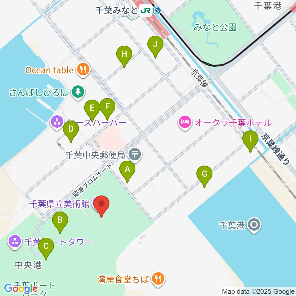 千葉県立美術館周辺の駐車場・コインパーキング一覧地図
