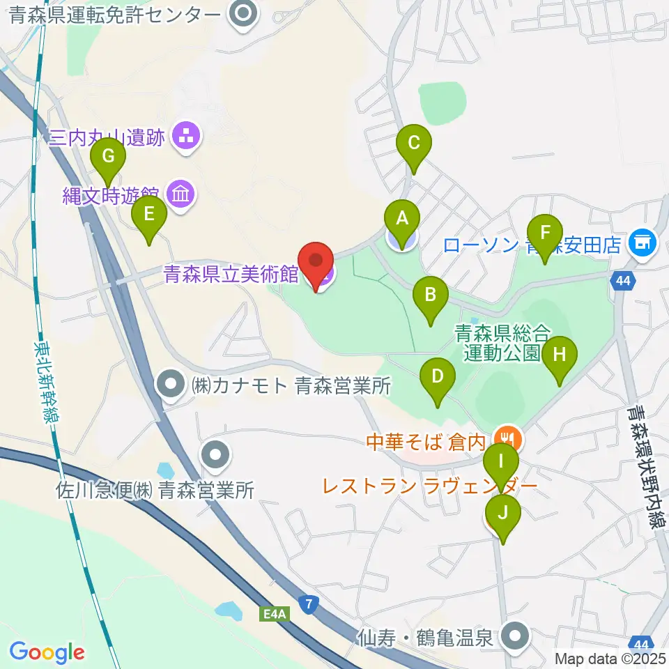 青森県立美術館周辺の駐車場・コインパーキング一覧地図