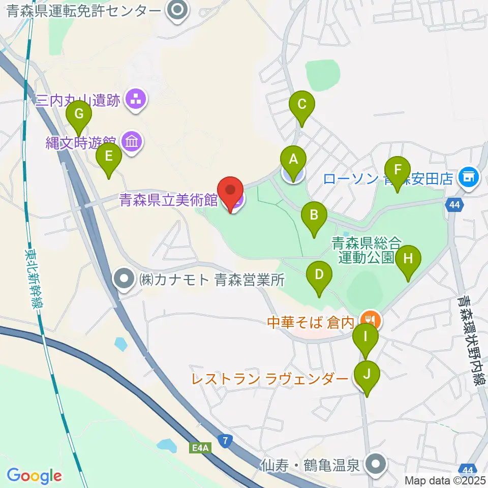 青森県立美術館周辺の駐車場・コインパーキング一覧地図