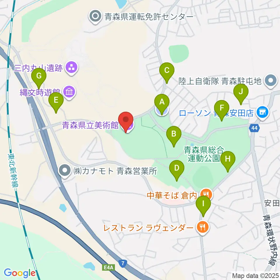 青森県立美術館周辺の駐車場・コインパーキング一覧地図