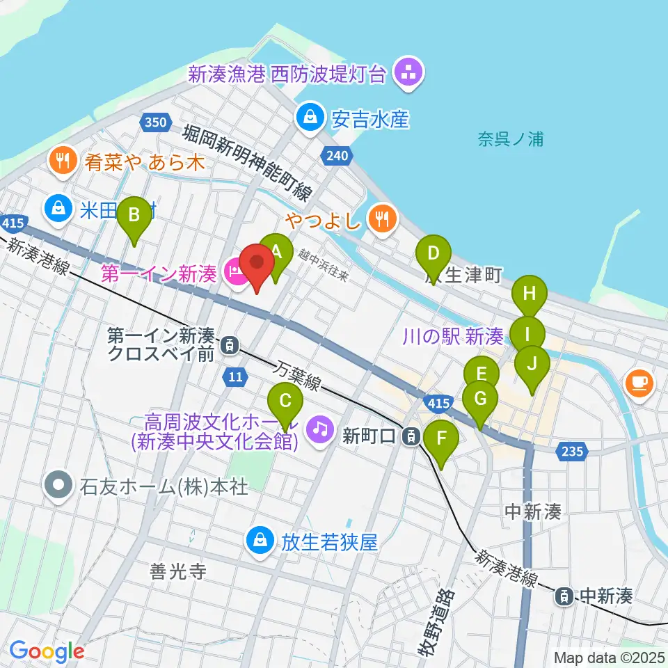 クロスベイ新湊周辺の駐車場・コインパーキング一覧地図