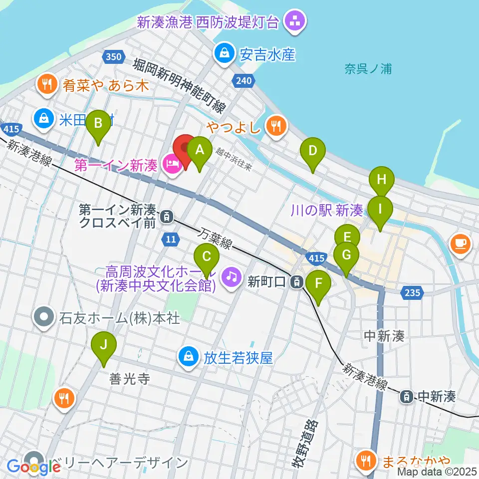 クロスベイ新湊周辺の駐車場・コインパーキング一覧地図