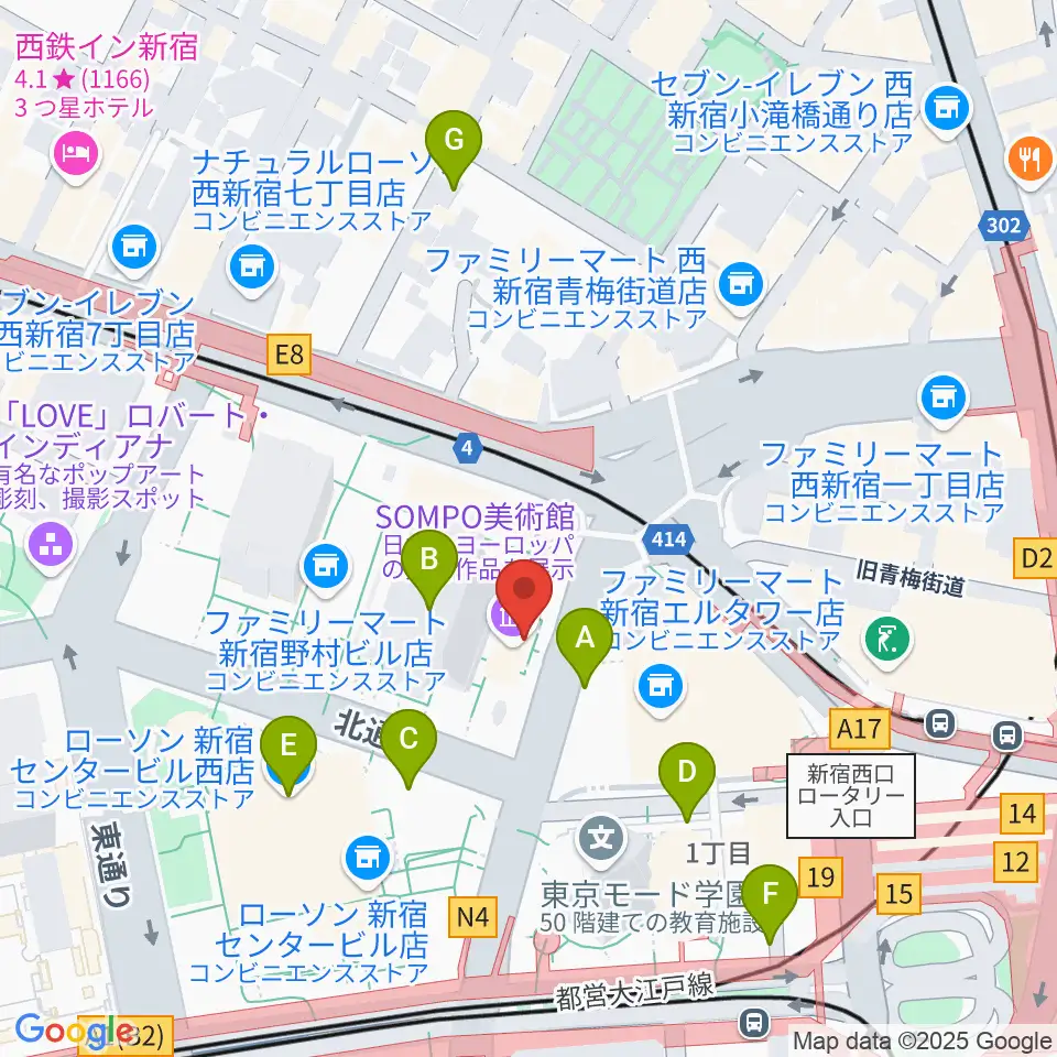 SOMPO美術館周辺の駐車場・コインパーキング一覧地図