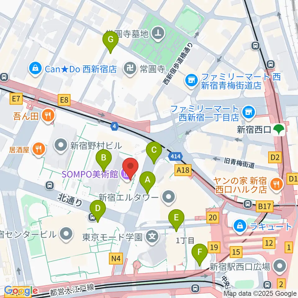 SOMPO美術館周辺の駐車場・コインパーキング一覧地図