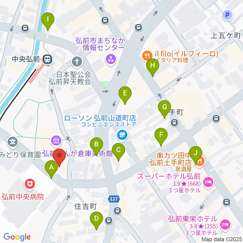 弘前れんが倉庫美術館周辺の駐車場・コインパーキング一覧地図