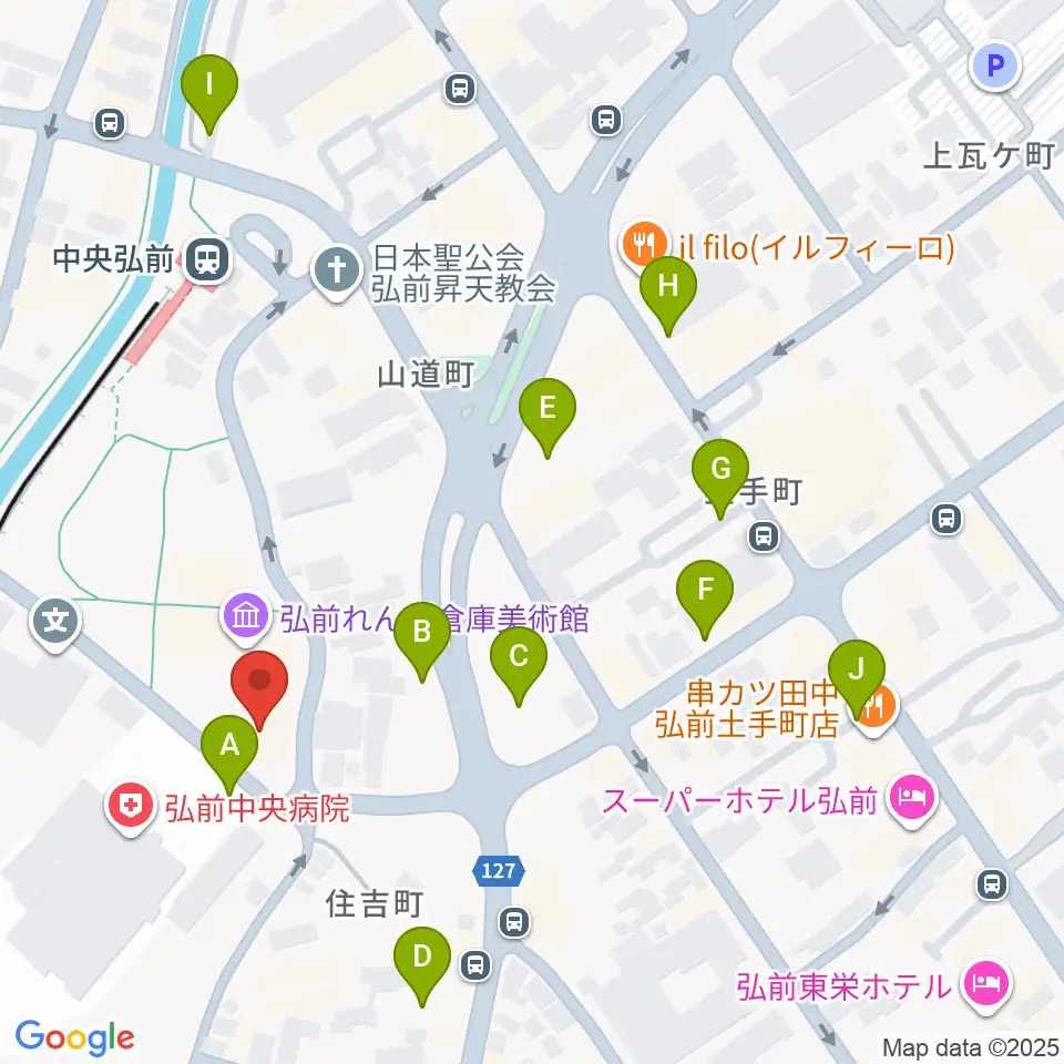 弘前れんが倉庫美術館周辺の駐車場・コインパーキング一覧地図
