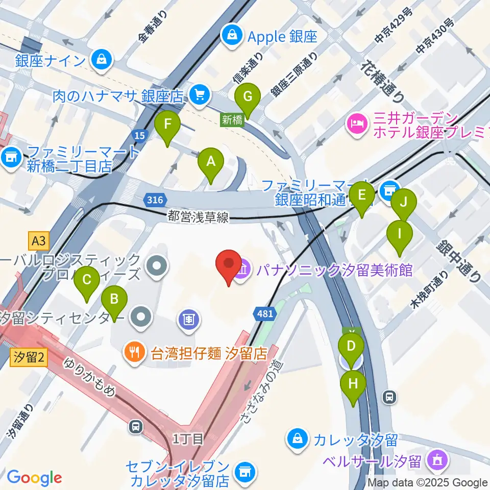 パナソニック汐留美術館周辺の駐車場・コインパーキング一覧地図