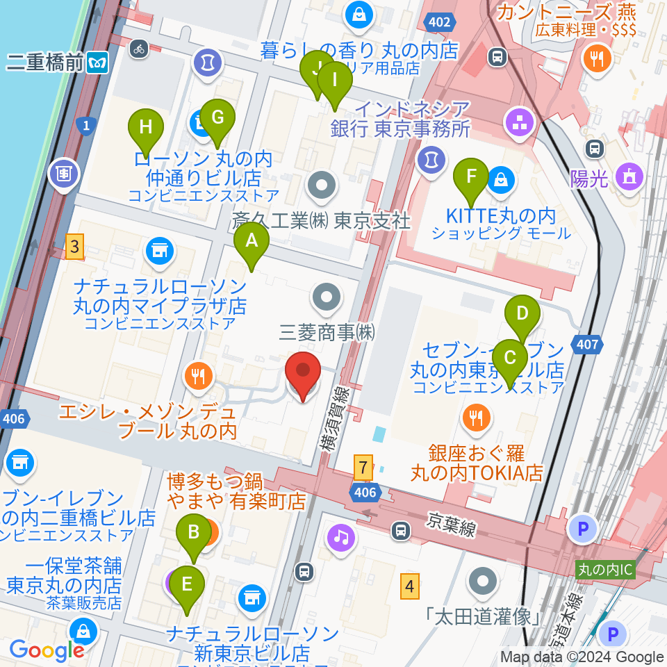 三菱一号館美術館周辺の駐車場・コインパーキング一覧地図