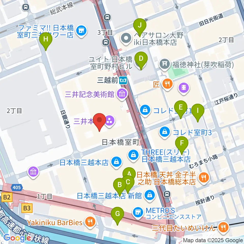 三井記念美術館周辺の駐車場・コインパーキング一覧地図