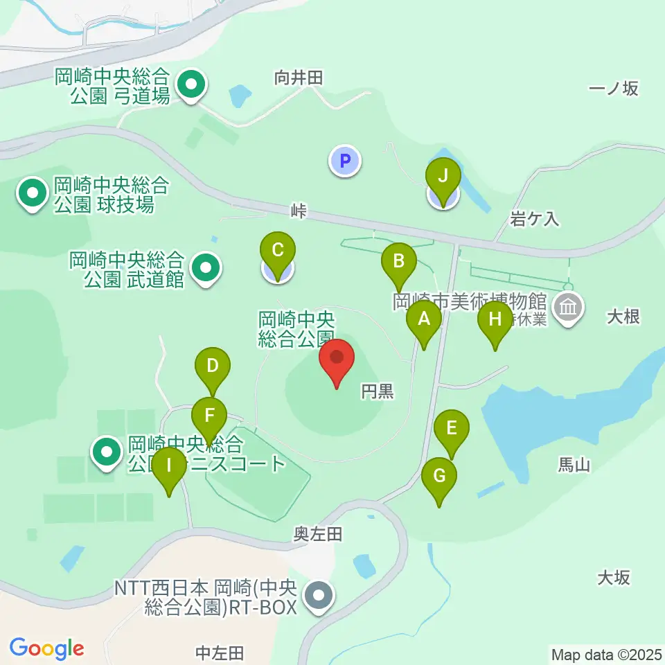 岡崎レッドダイヤモンドスタジアム周辺の駐車場・コインパーキング一覧地図