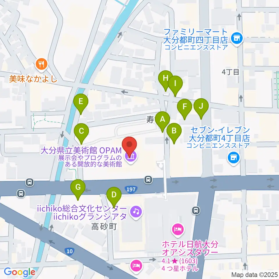 大分県立美術館(OPAM)周辺の駐車場・コインパーキング一覧地図