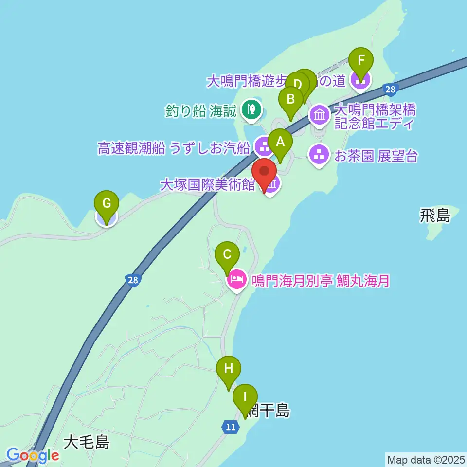 大塚国際美術館周辺の駐車場・コインパーキング一覧地図