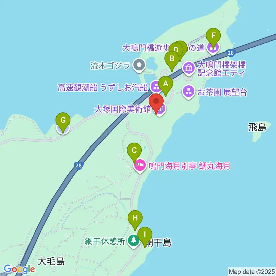 大塚国際美術館周辺の駐車場・コインパーキング一覧地図