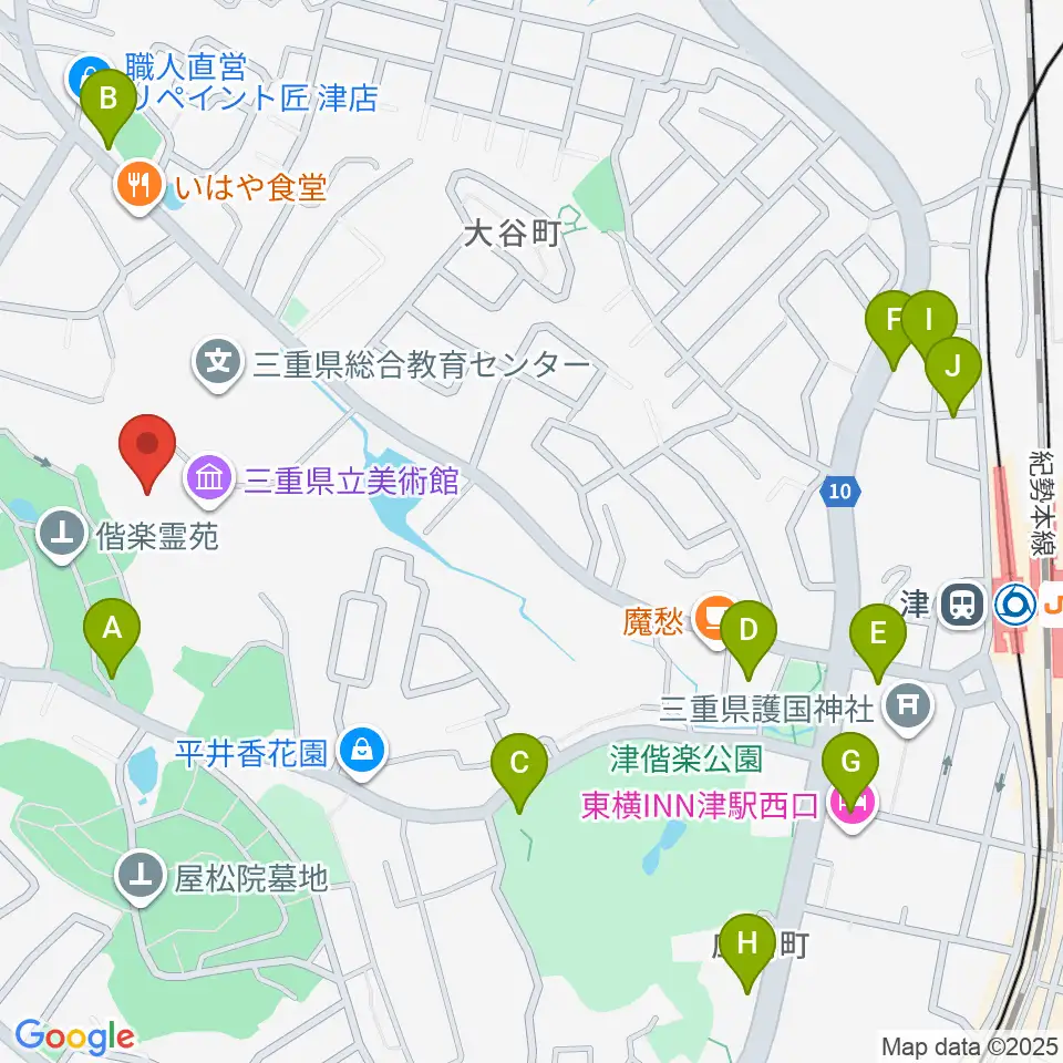 三重県立美術館周辺の駐車場・コインパーキング一覧地図