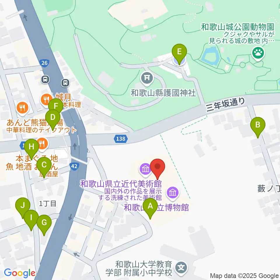 和歌山県立近代美術館周辺の駐車場・コインパーキング一覧地図
