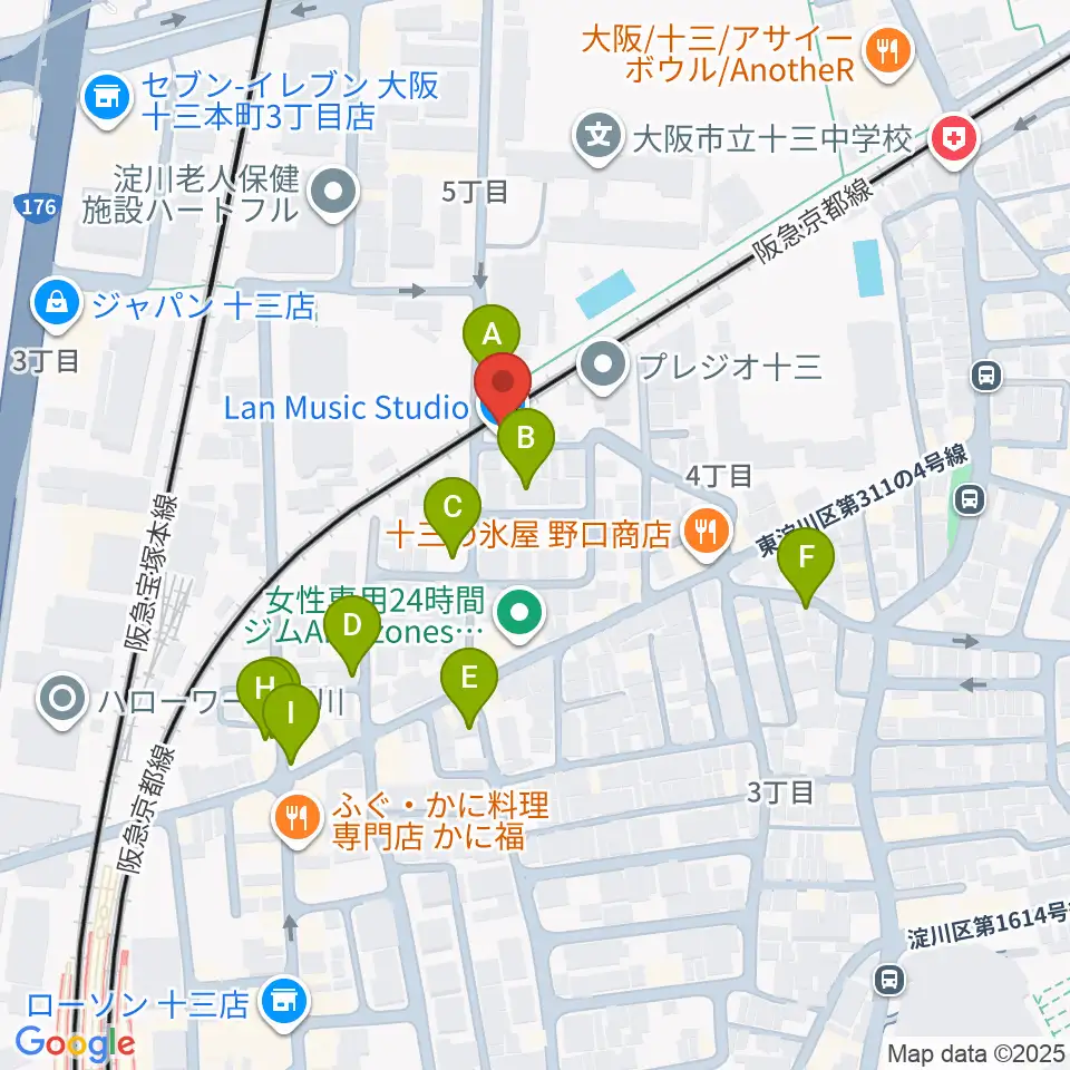 Lan Music Studio周辺の駐車場・コインパーキング一覧地図