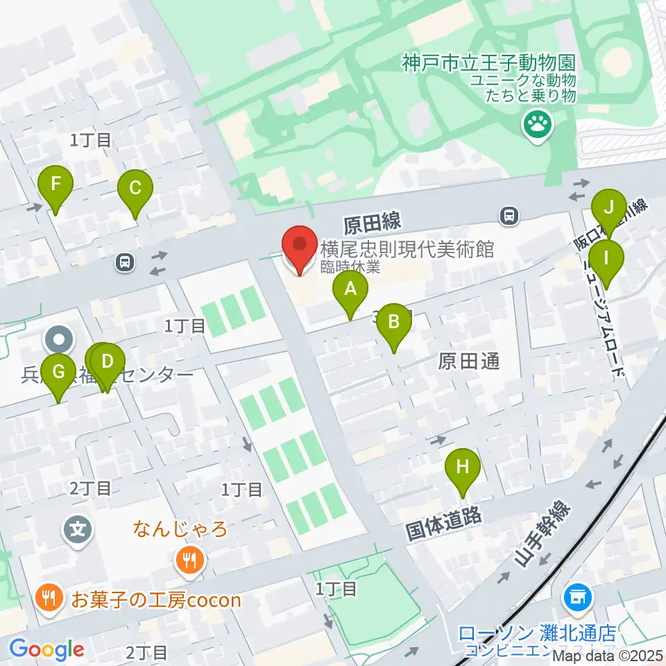 横尾忠則現代美術館周辺の駐車場・コインパーキング一覧地図