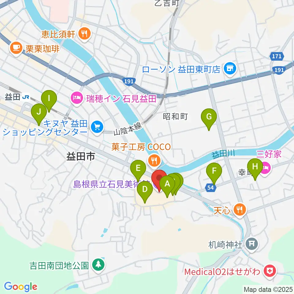 島根県立石見美術館周辺の駐車場・コインパーキング一覧地図