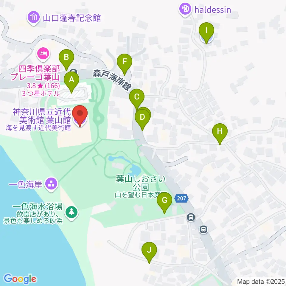 神奈川県立近代美術館 葉山周辺の駐車場・コインパーキング一覧地図