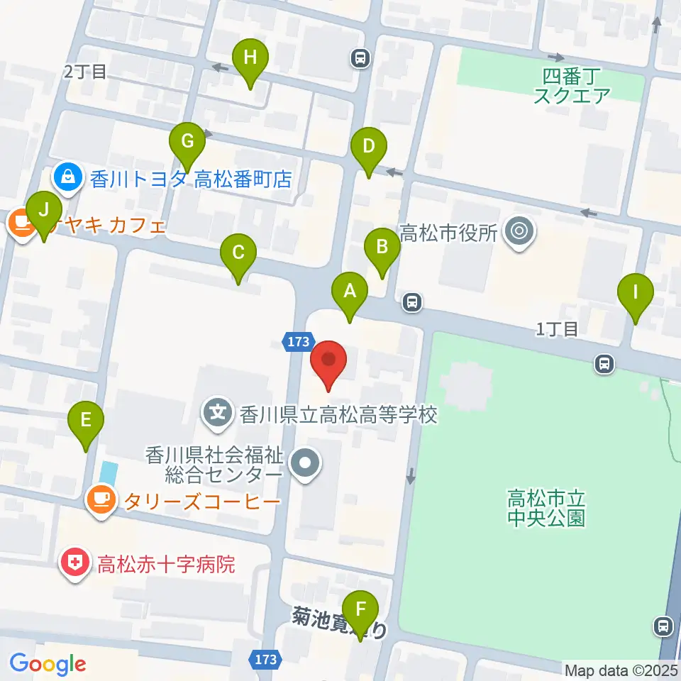 香川県文化会館周辺の駐車場・コインパーキング一覧地図