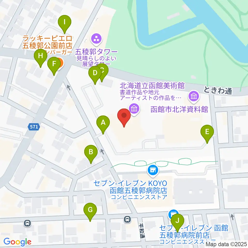 北海道立函館美術館周辺の駐車場・コインパーキング一覧地図
