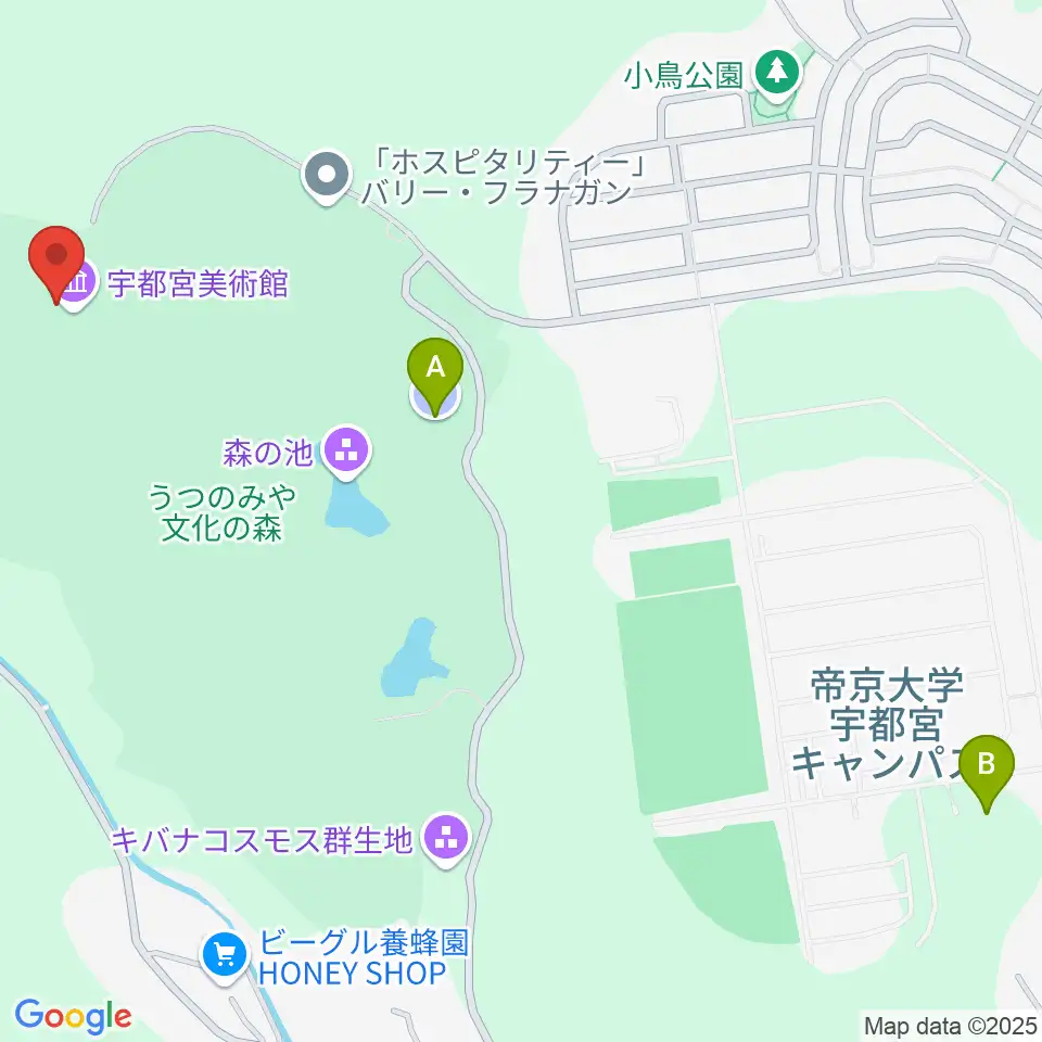 宇都宮美術館周辺の駐車場・コインパーキング一覧地図