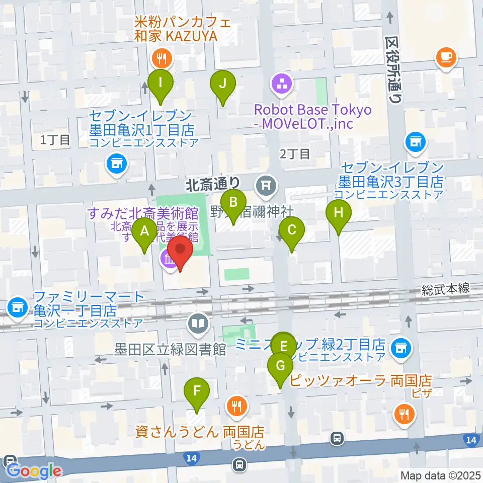 すみだ北斎美術館周辺の駐車場・コインパーキング一覧地図