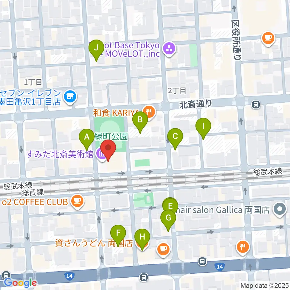 すみだ北斎美術館周辺の駐車場・コインパーキング一覧地図