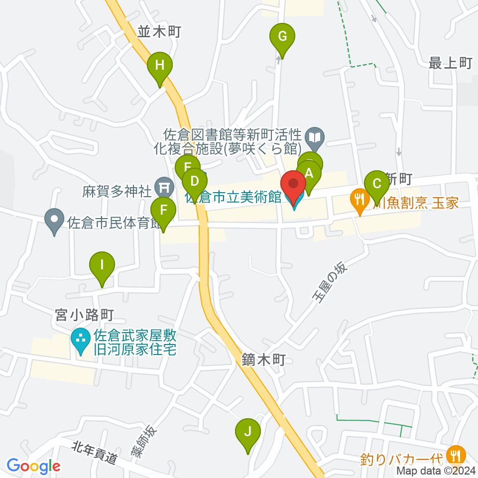 佐倉市立美術館周辺の駐車場・コインパーキング一覧地図
