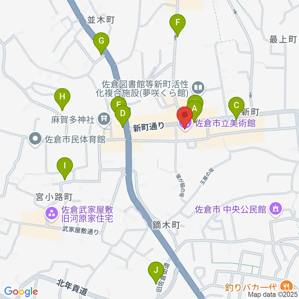 佐倉市立美術館周辺の駐車場・コインパーキング一覧地図