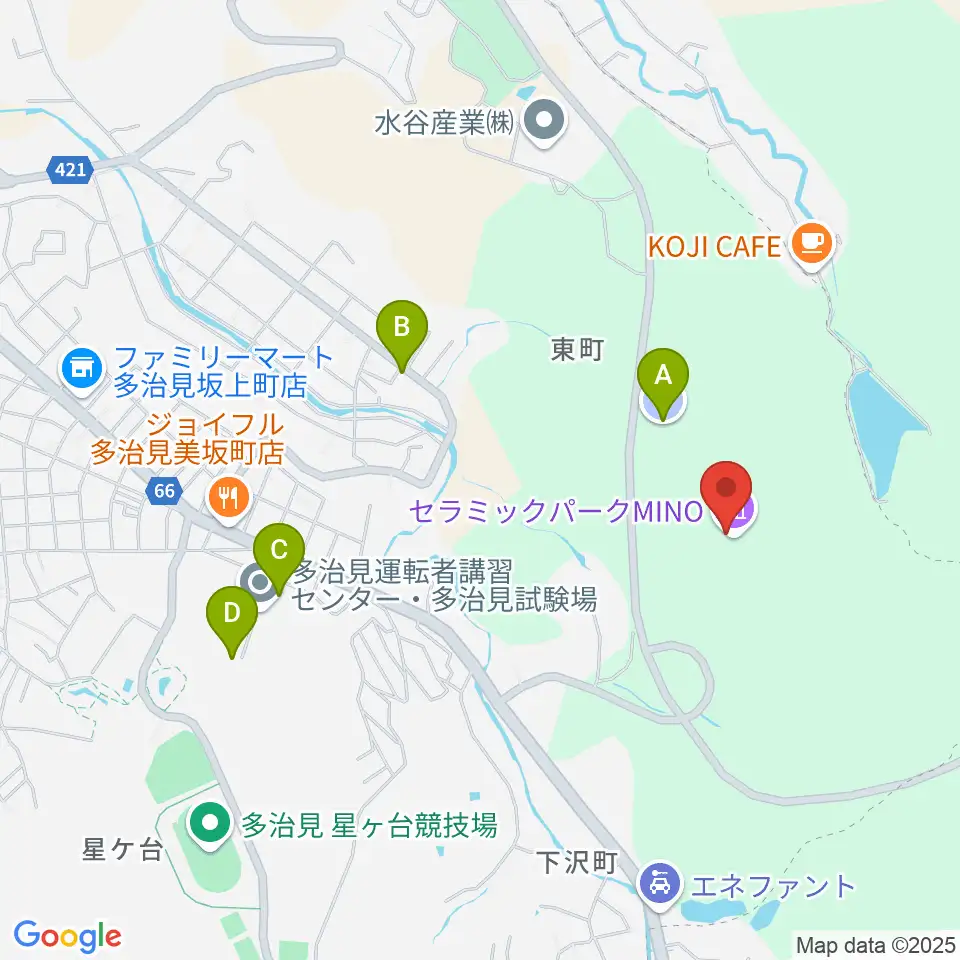 岐阜県現代陶芸美術館周辺の駐車場・コインパーキング一覧地図