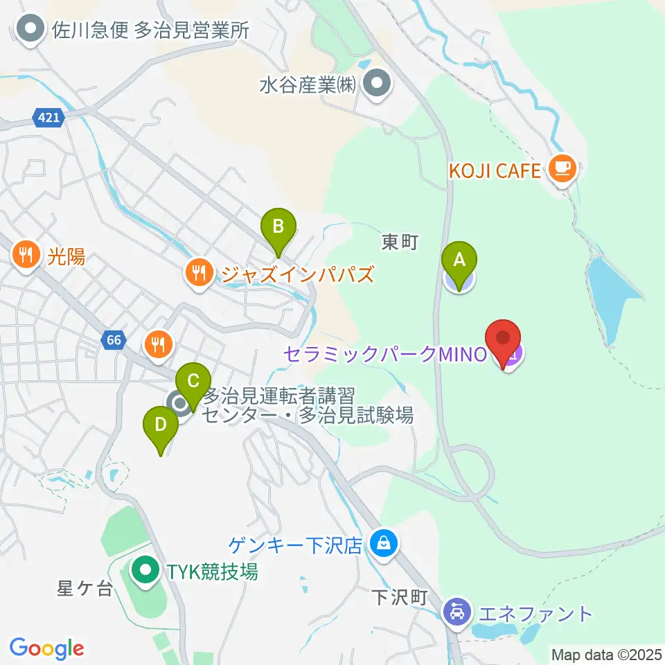 岐阜県現代陶芸美術館周辺の駐車場・コインパーキング一覧地図
