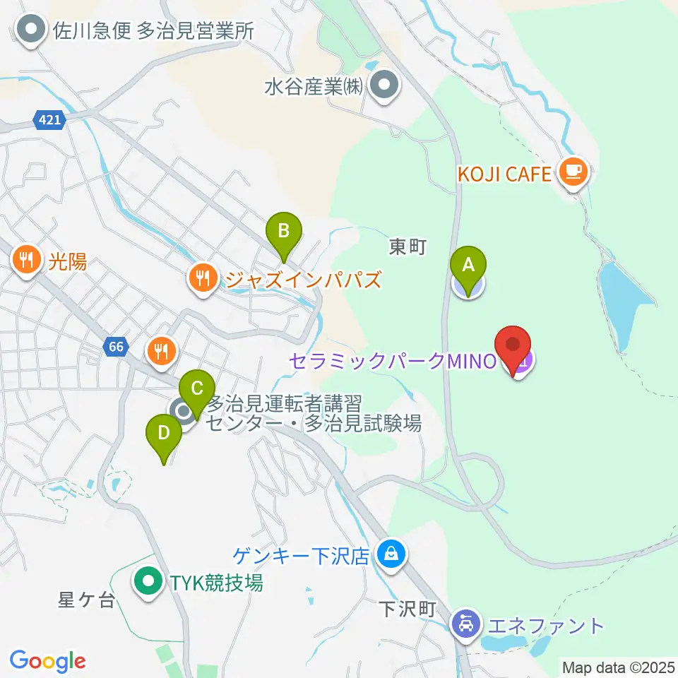 岐阜県現代陶芸美術館周辺の駐車場・コインパーキング一覧地図