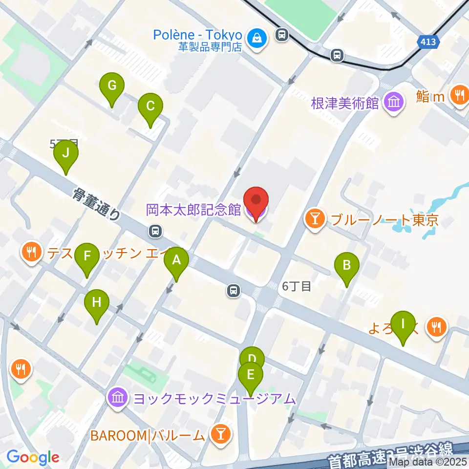 岡本太郎記念館周辺の駐車場・コインパーキング一覧地図
