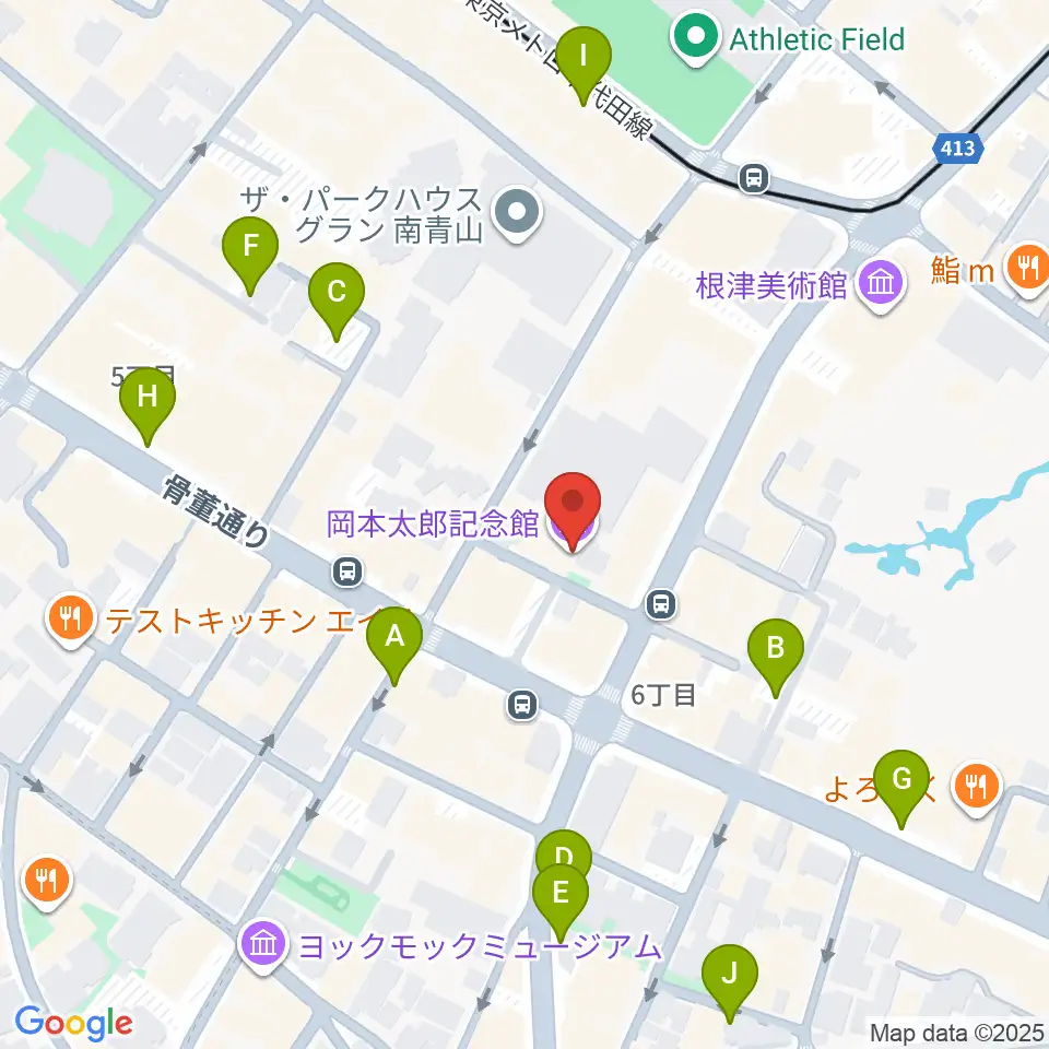 岡本太郎記念館周辺の駐車場・コインパーキング一覧地図