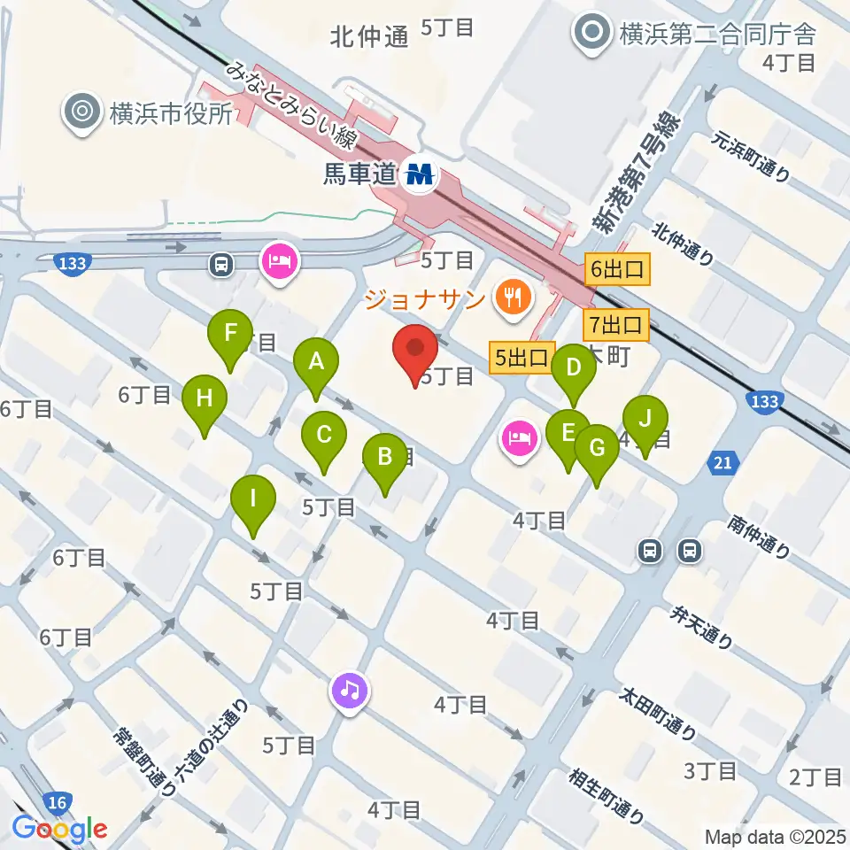 神奈川県立歴史博物館周辺の駐車場・コインパーキング一覧地図