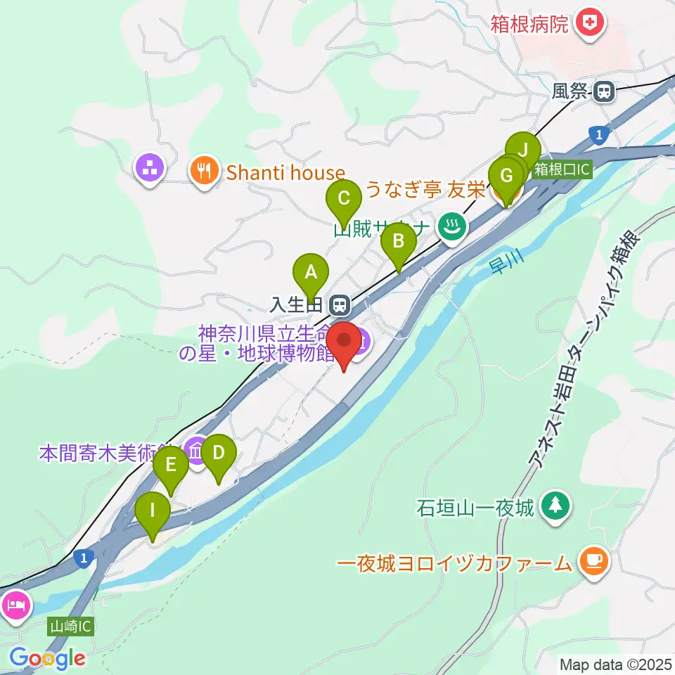 神奈川県立生命の星・地球博物館周辺の駐車場・コインパーキング一覧地図
