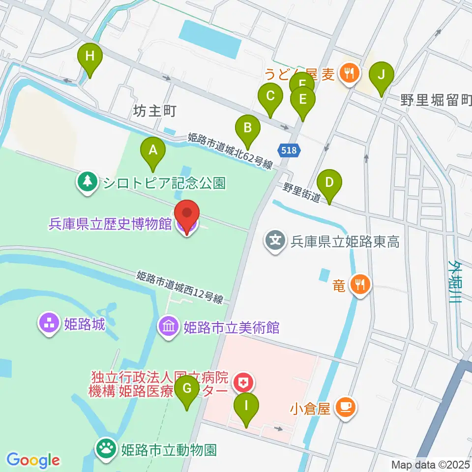 兵庫県立歴史博物館周辺の駐車場・コインパーキング一覧地図