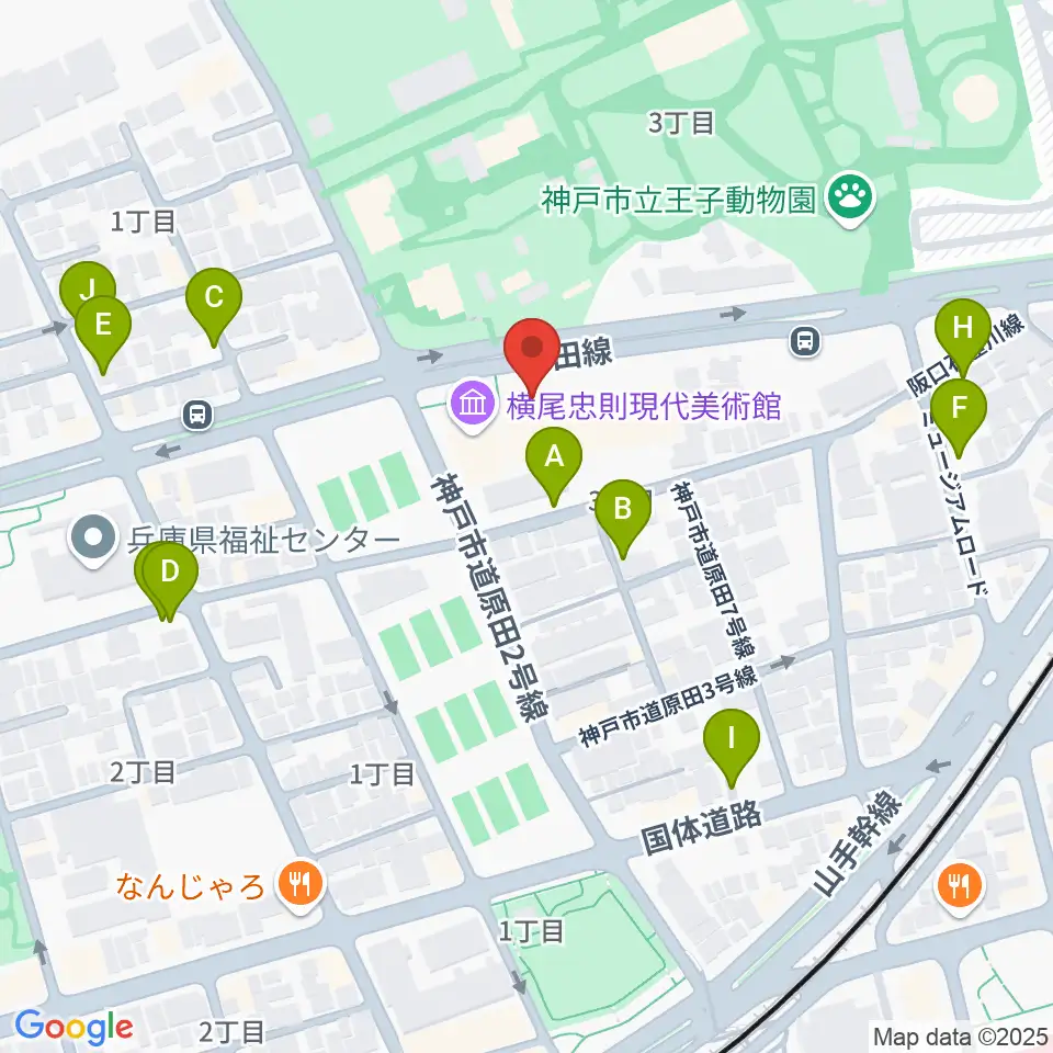 原田の森ギャラリー周辺の駐車場・コインパーキング一覧地図
