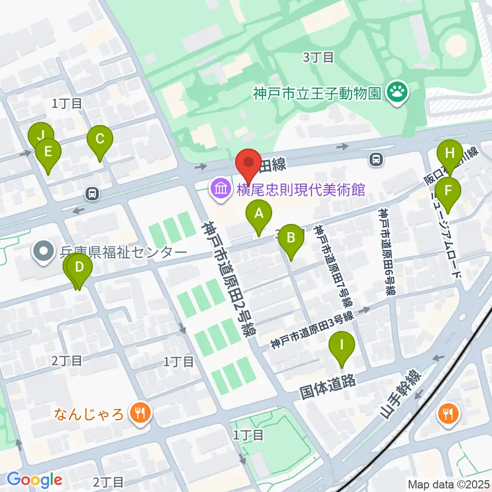 原田の森ギャラリー周辺の駐車場・コインパーキング一覧地図