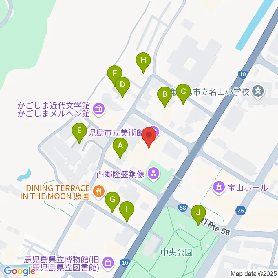 鹿児島市立美術館周辺の駐車場・コインパーキング一覧地図